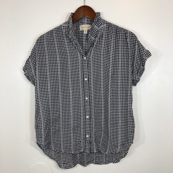 Cloth&Stone Anthro Gingham Plaid Button Down Shirt - Picture 6 of 8